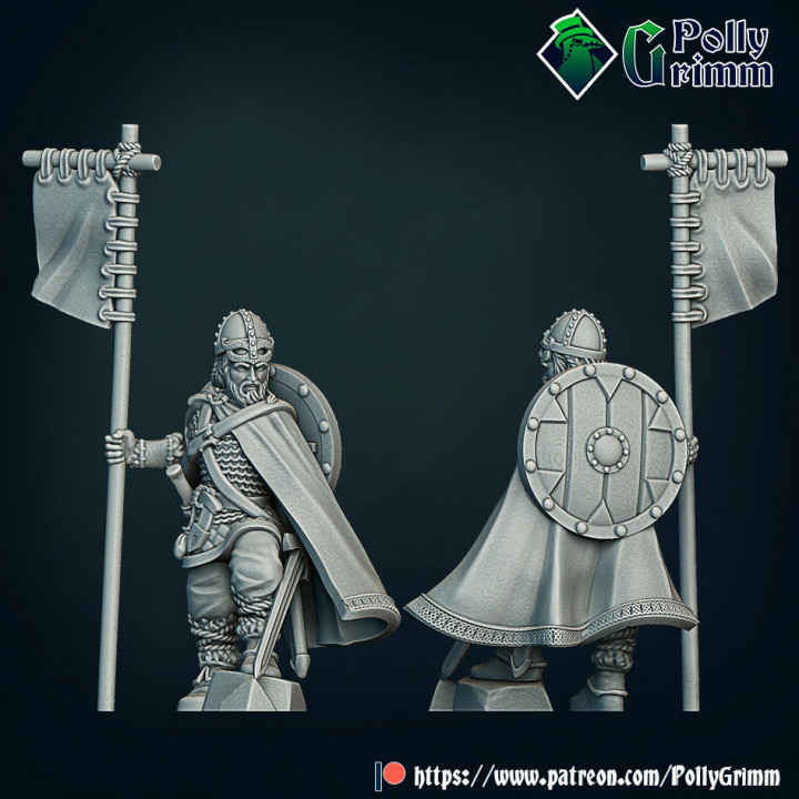 Viking set. Standard-bearer. Tabletop miniature