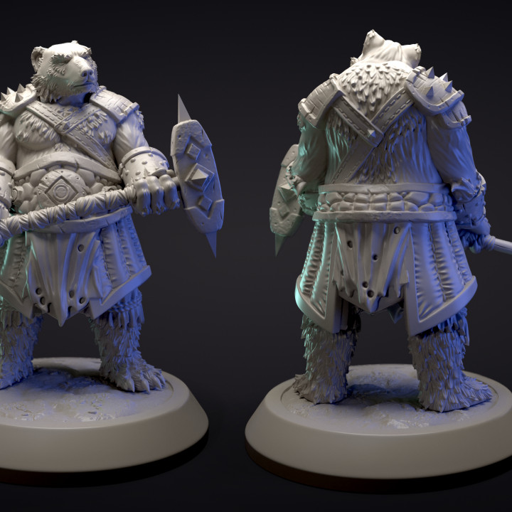 Polar bear-headed berserk miniature