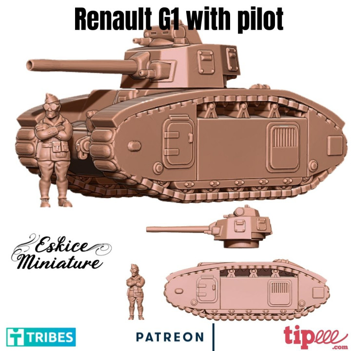 Renault G1 Tank with pilot - 28mm image