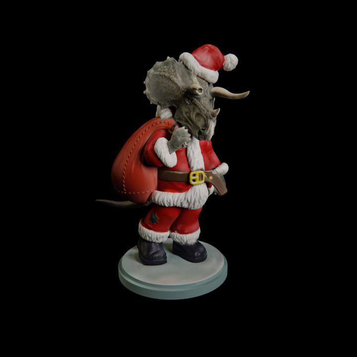 Triceratops Santa Claus - pre supported dinosaur humanoid image