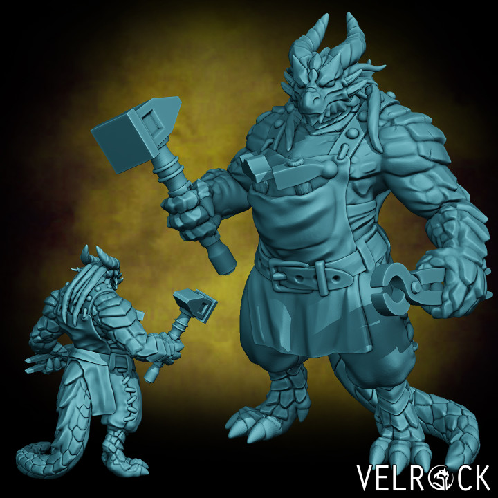 FREE Male Dragonkin Blacksmith (PRESUPPORTED) image