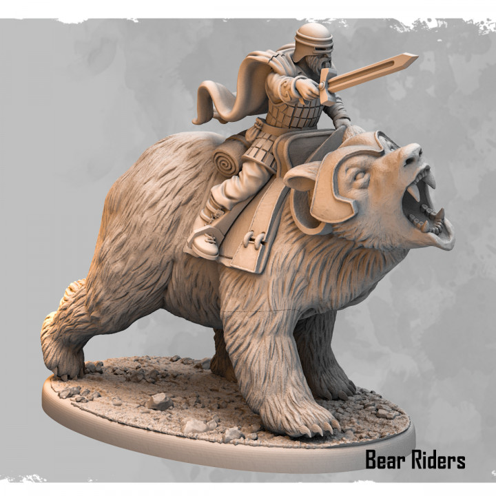 3D Printable Hellesburne - Bear Riders by The Shattered Crown
