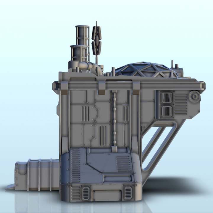 Sci-Fi outpost with overhanging living room (5) - Future Sci-Fi SF Infinity Terrain Tabletop Scifi image