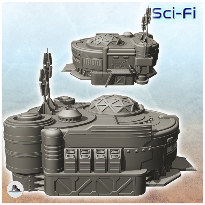 Laboratory with dome and antennas (11) - Future Sci-Fi SF Infinity Terrain Tabletop Scifi image