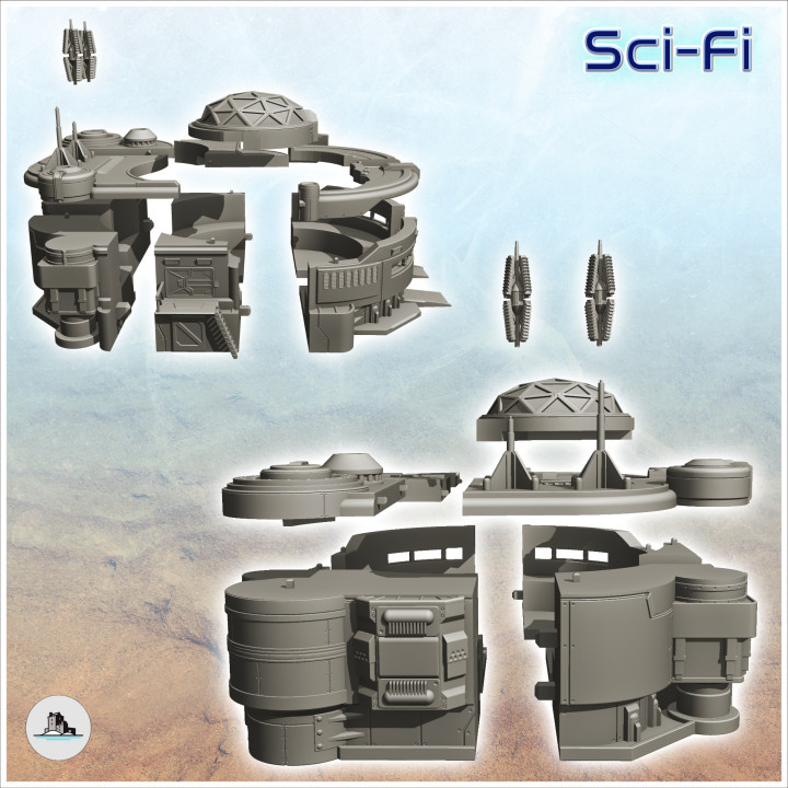 Laboratory with dome and antennas (11) - Future Sci-Fi SF Infinity Terrain Tabletop Scifi image