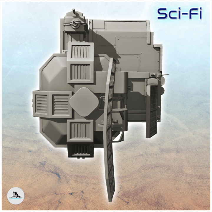 Sci-Fi telecommunication base with tower and large antenna (16)  - Future Sci-Fi SF Infinity Terrain Tabletop Scifi image