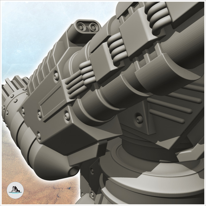 Swivel firing platform with double cannons (4) - Future Sci-Fi SF Infinity Terrain Tabletop Scifi image