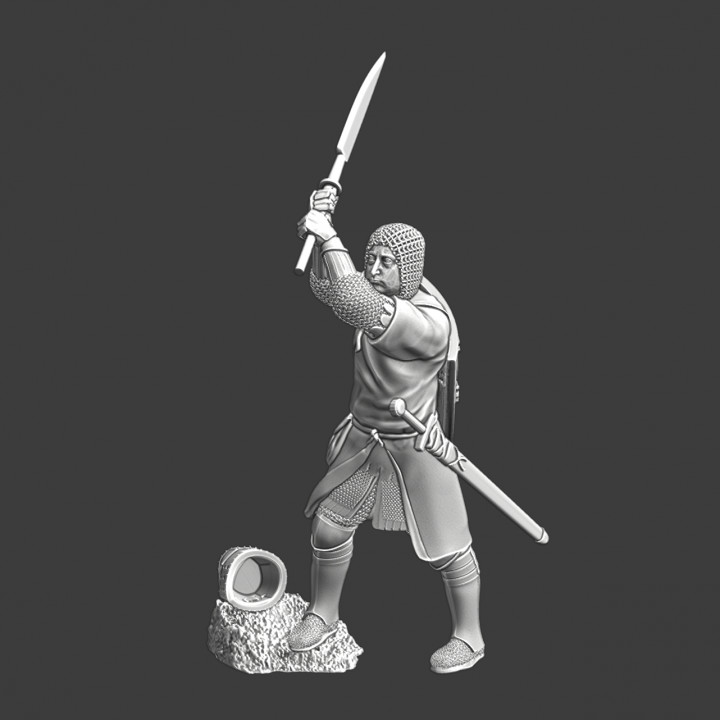 Medieval soldier with large infantry blade