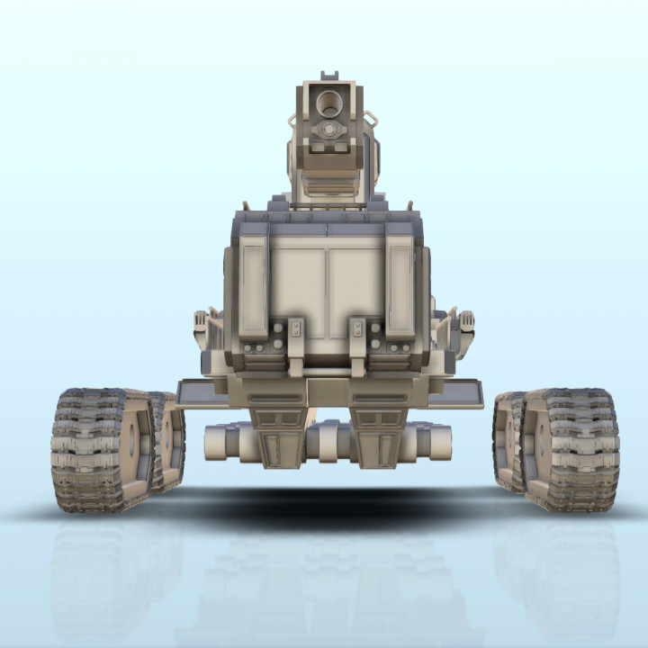 3D Printable Sci-Fi truck with tracks and laser turret (13 ...