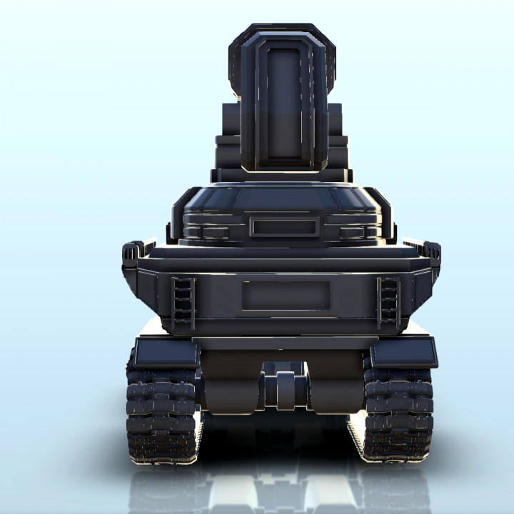 3D Printable Sci-Fi truck with tracks and laser turret (13 ...
