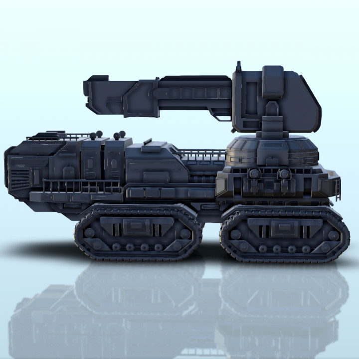 3D Printable Sci-Fi truck with tracks and laser turret (13 ...