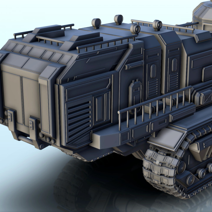 3D Printable Sci-Fi truck with tracks and laser turret (13 ...
