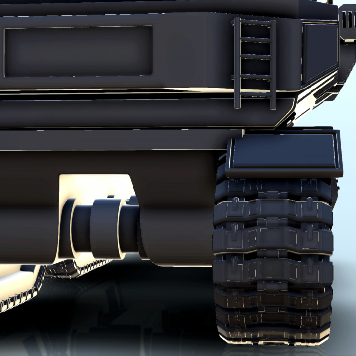 3D Printable Sci-Fi truck with tracks and laser turret (13 ...