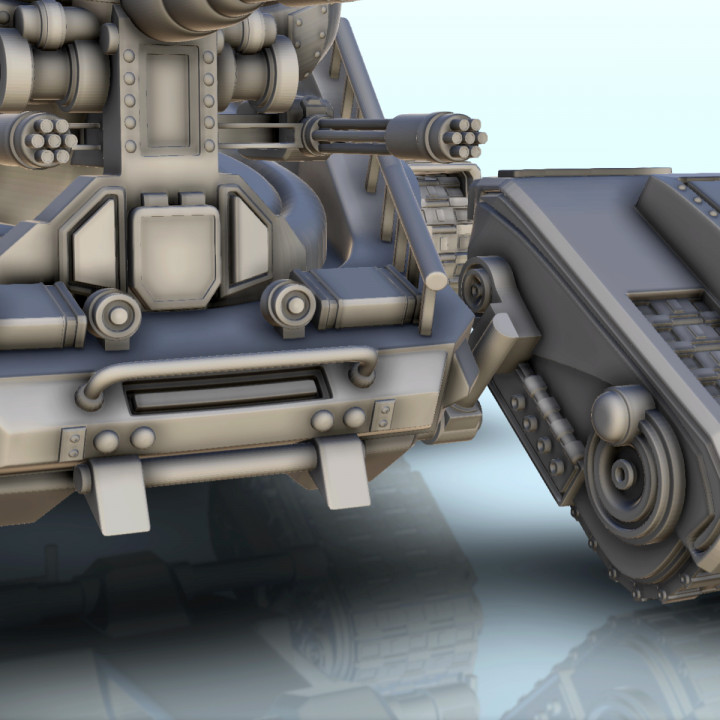Sci-Fi tank with turret and quadri-trucks advanced system (14) - BattleTech MechWarrior Scifi Science fiction SF Warhordes Grimdark Confrontation Necromunda image