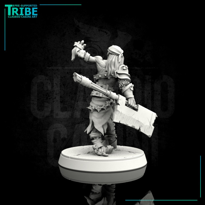 (0099) Male undead zombie warrior with cleaver