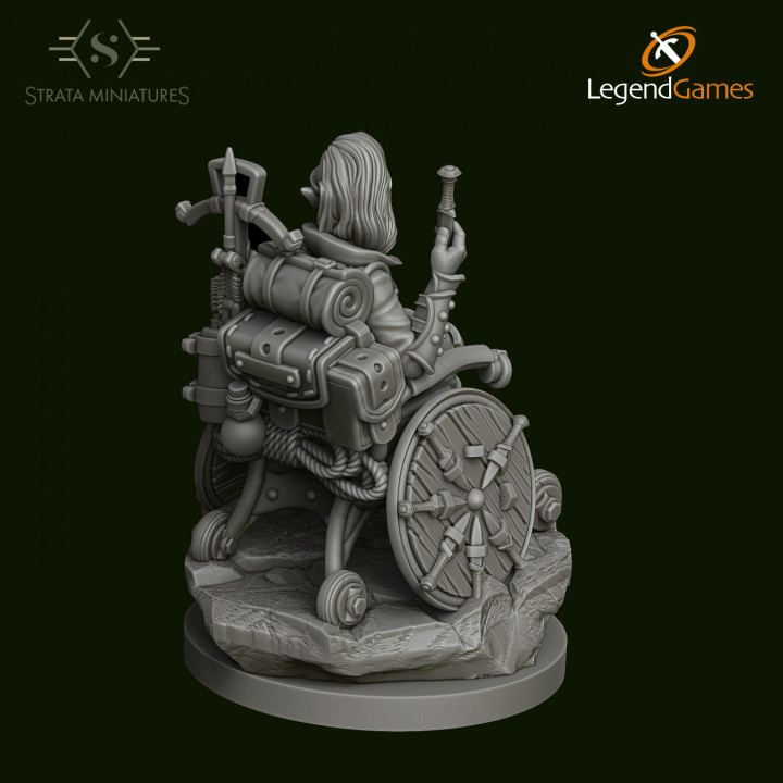 Dungeons and Diversity Half Elf Rogue Wheelchair figure from Strata Miniatures image