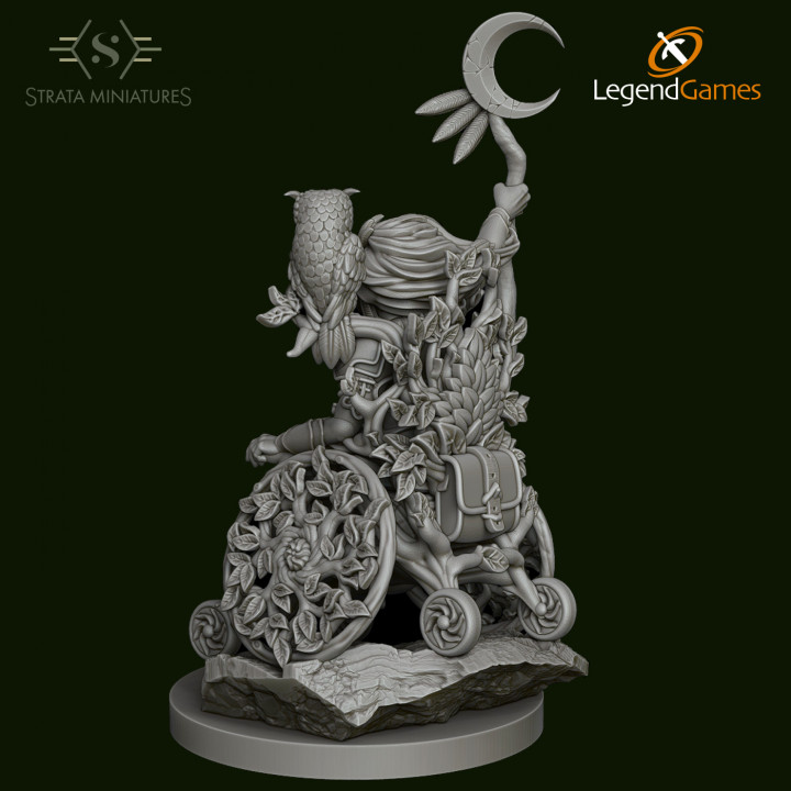 Dungeons and Diversity Human Druid Wheelchair figure from Strata Miniatures