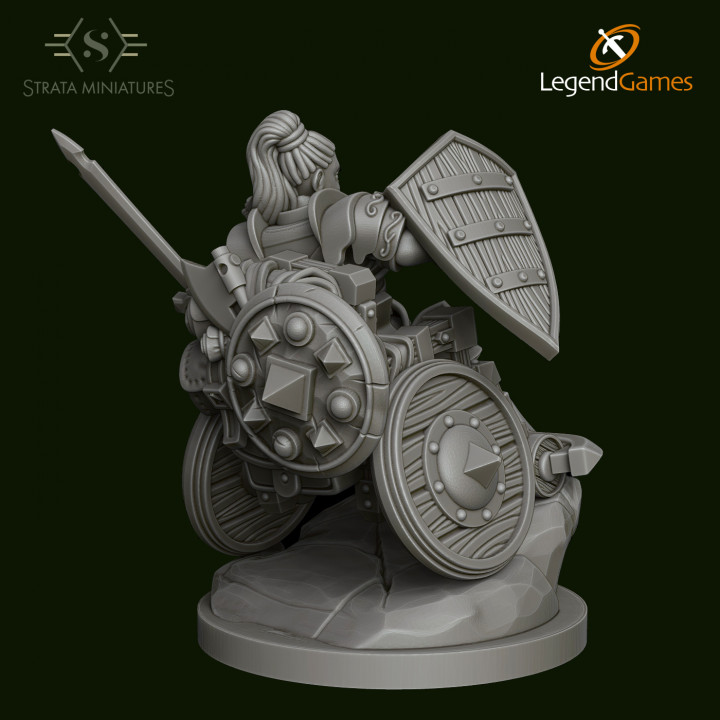 Dungeons and Diversity Human Fighter Wheelchair figure from Strata Miniatures image