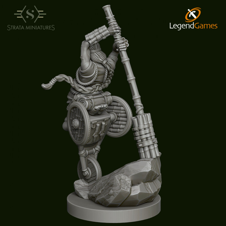 Dungeons and Diversity Human Monk Wheelchair figure from Strata Miniatures