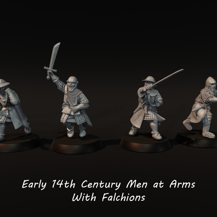 Early 14th century men at arms with Hand weapons 2 image