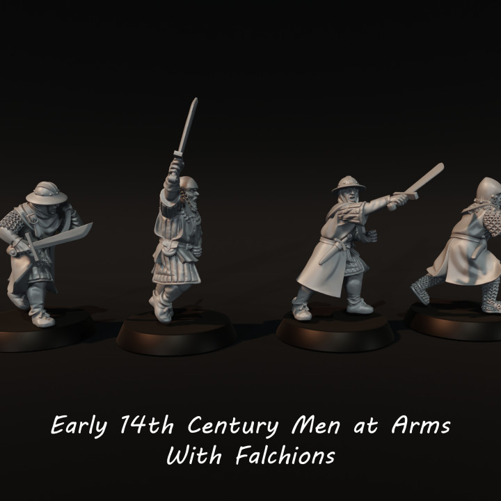 Early 14th century men at arms with Hand weapons 2 image