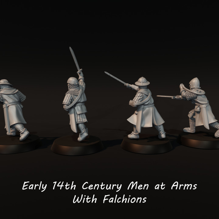 Early 14th century men at arms with Hand weapons 2 image