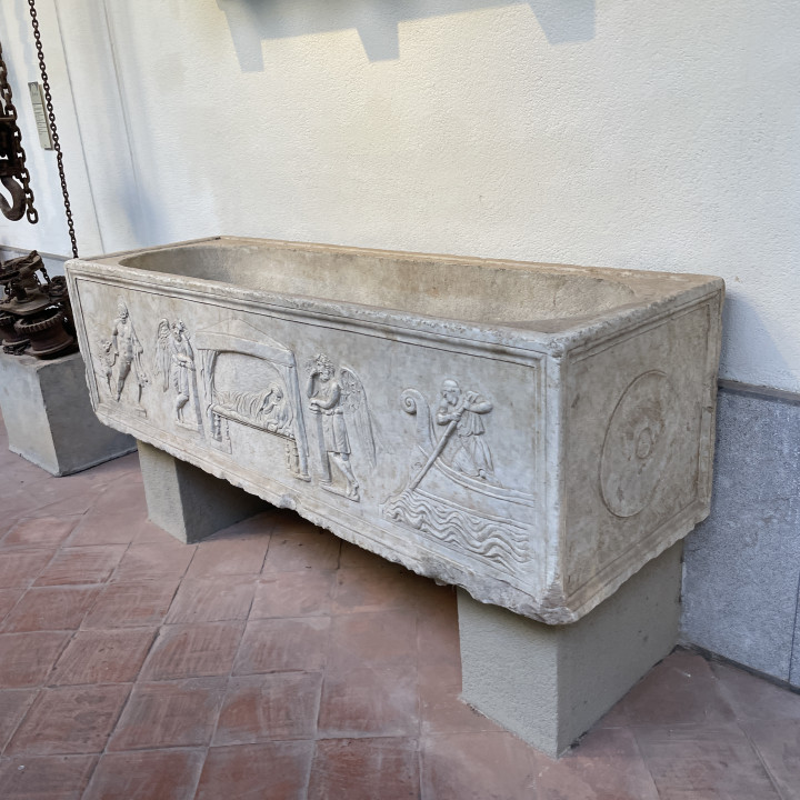 Sarcophagus depicting Heracles and Charon