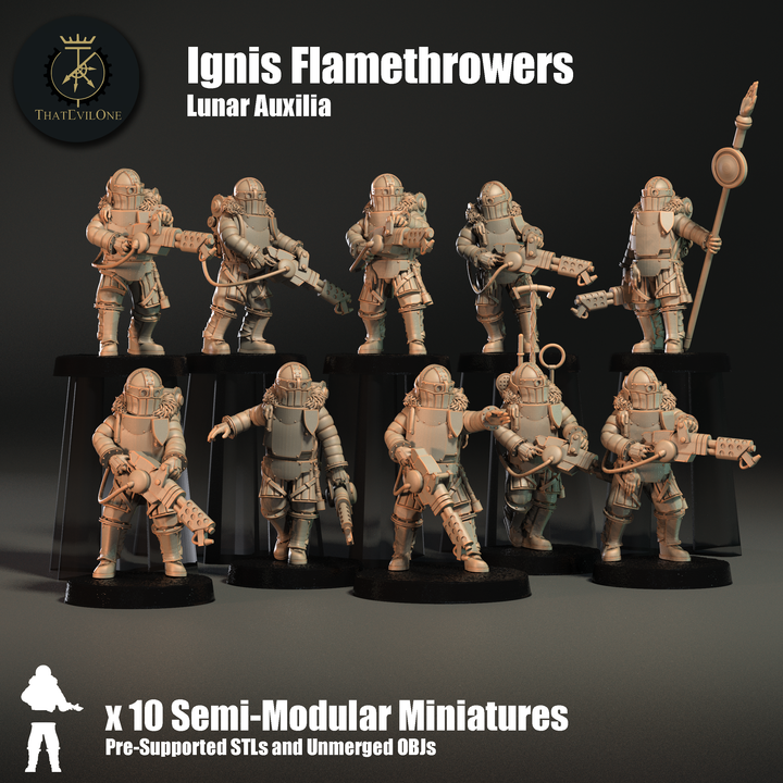 Lunar Auxilia Modular Flamers - Presupported