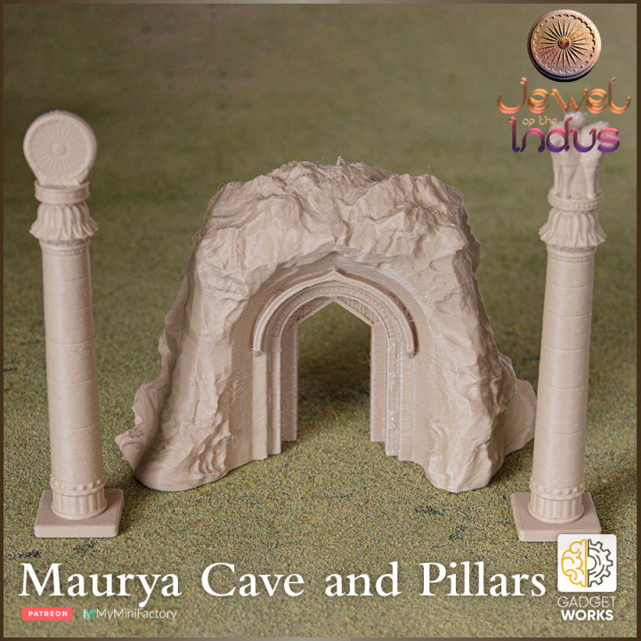 Indian Carved Cave and Pillars - Jewel of the Indus