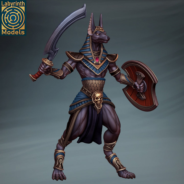3D Printable Anubis Warriors and Priestess - 32mm scale by Labyrinth Models