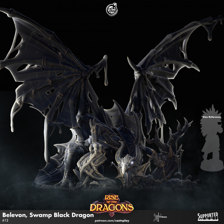 Belevon, Swamp Black Dragon (Pre-Supported) image