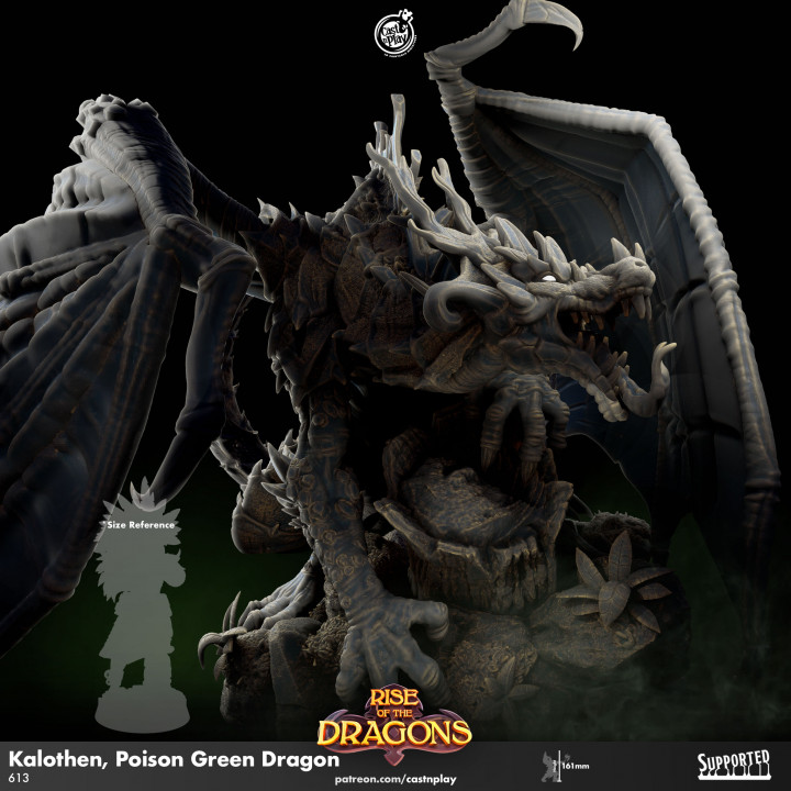 Kalothen, Poison Green Dragon (Pre-Supported) image