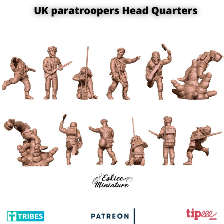 UK paratroopers Head Quarter - 28mm image