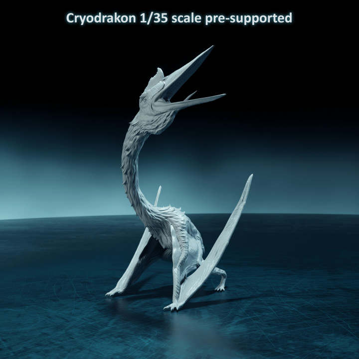 Cryodrakon call 1-35 scale pre-supported pterosaur image