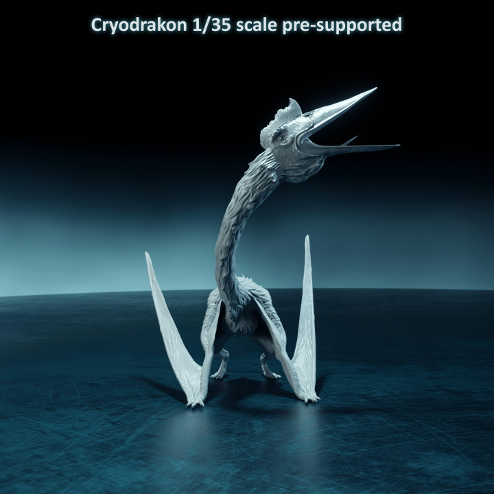 Cryodrakon call 1-35 scale pre-supported pterosaur image