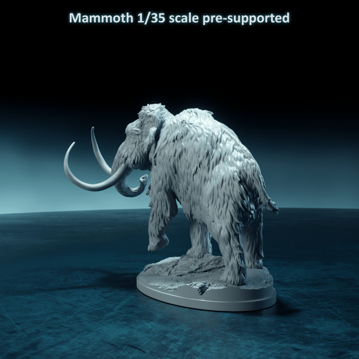 Mammoth walking 1-35 scale pre-supported prehistoric animal image