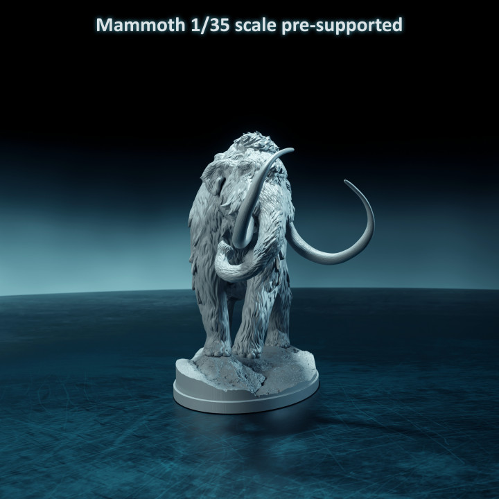 Mammoth walking 1-35 scale pre-supported prehistoric animal image