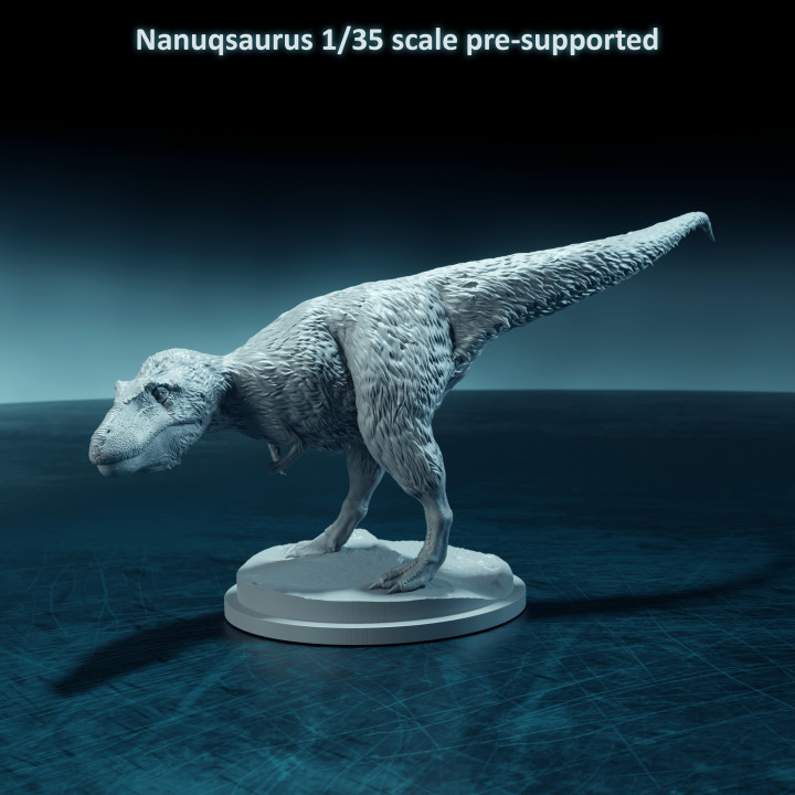 Nanuqsaurus sniffing 1-35 scale pre-supported dinosaur image