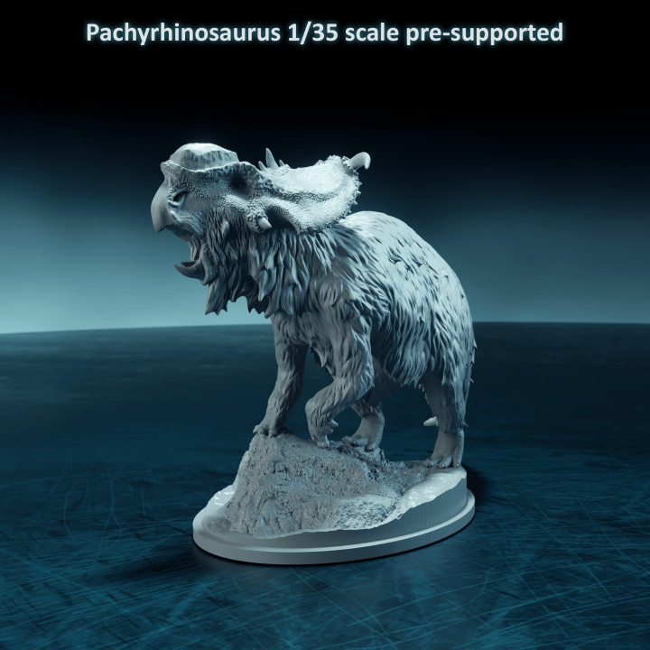Pachyrhinosaurus roaring  1-35 scale pre-supported dinosaur image