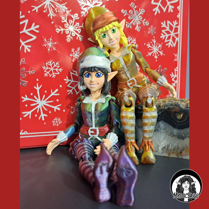 3D Printable Christmas Elf Articulated by MysticSaige