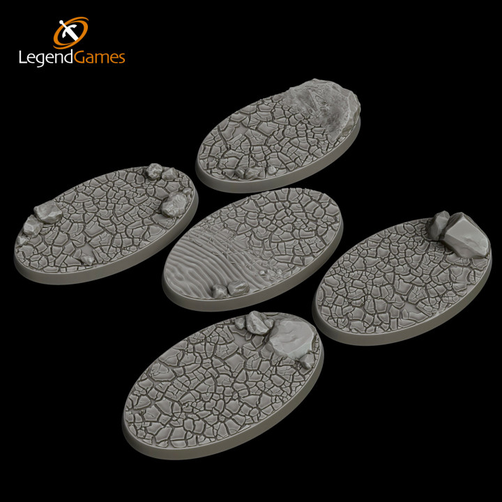 LegendGames 60mmx35mm Oval cracked earth bases image