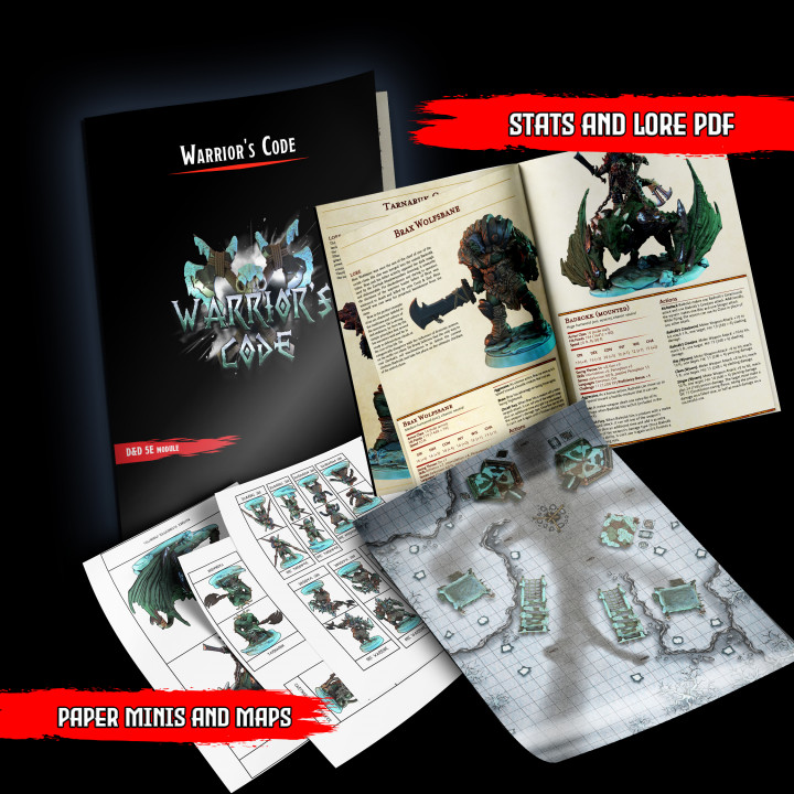 "Warrior's Code" : Monster Templates, Paper miniatures & Battle Maps image