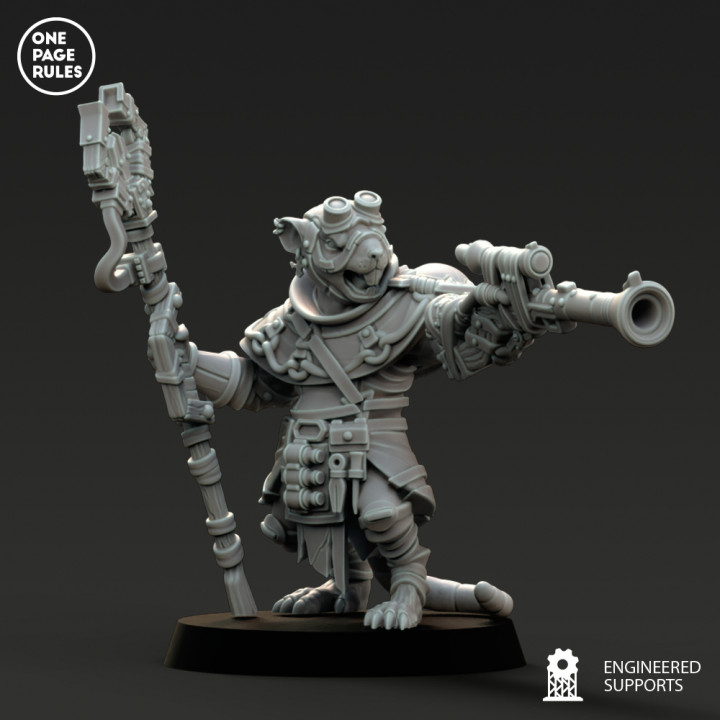 3D Printable Ratmen Engineer by One Page Rules