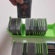 Picture of print of Card box for any sized cards, with dividers, dice and token boxes  More than half a million STL files !