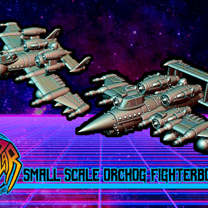 Retro Space orc Orchog fighter-bombers (8-10mm scale)