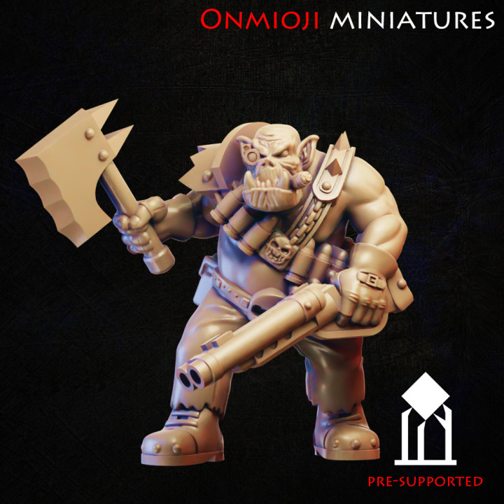Ork with shotgun and axe