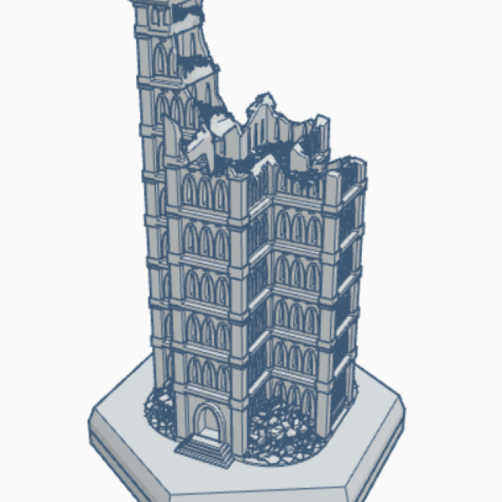 Gothic Ruined Building 28 Hex Map Scale HMDGR028