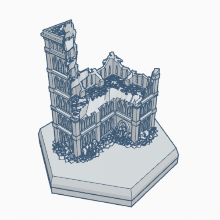 Gothic Ruined Building 44 Hex Map Scale HMSGR044 image