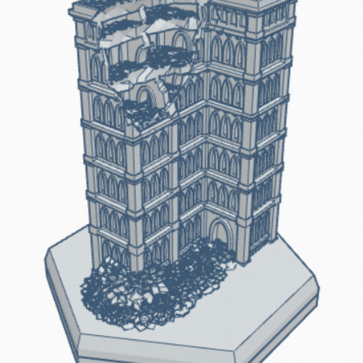 Gothic Ruined Building 45 Hex Map Scale HMSGR045