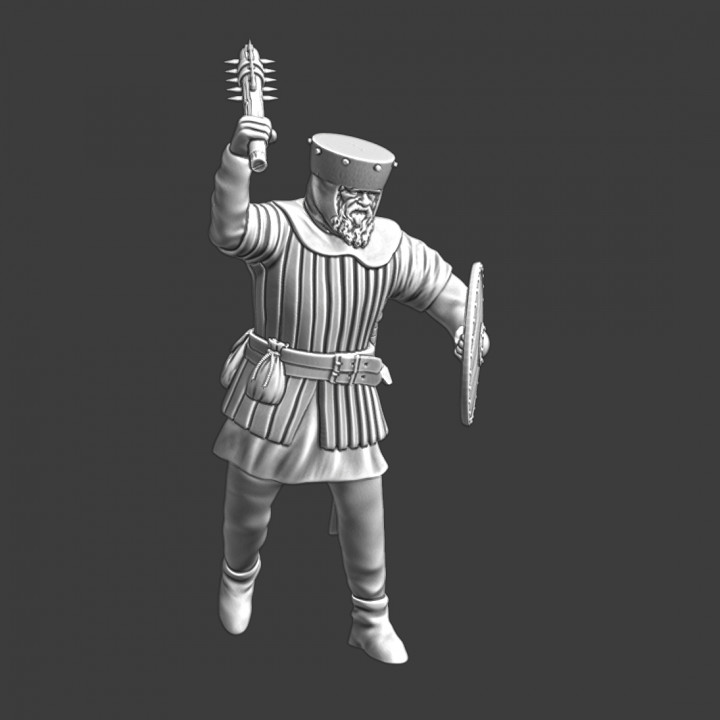 3D Printable Medieval soldier with spiked mace by Northern Crusades
